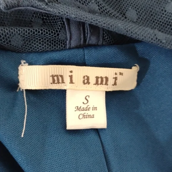 Mi Ami Sleeveless Lace Floral Babydoll Dress Women's S Blue Retro Fairy Y2K - Picture 7 of 8